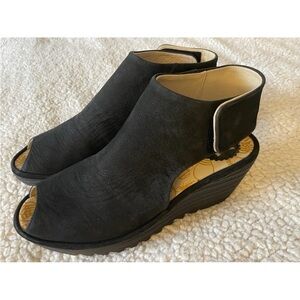 Fly London anyone peep toe wedge platform sandals shoes US8.5/9